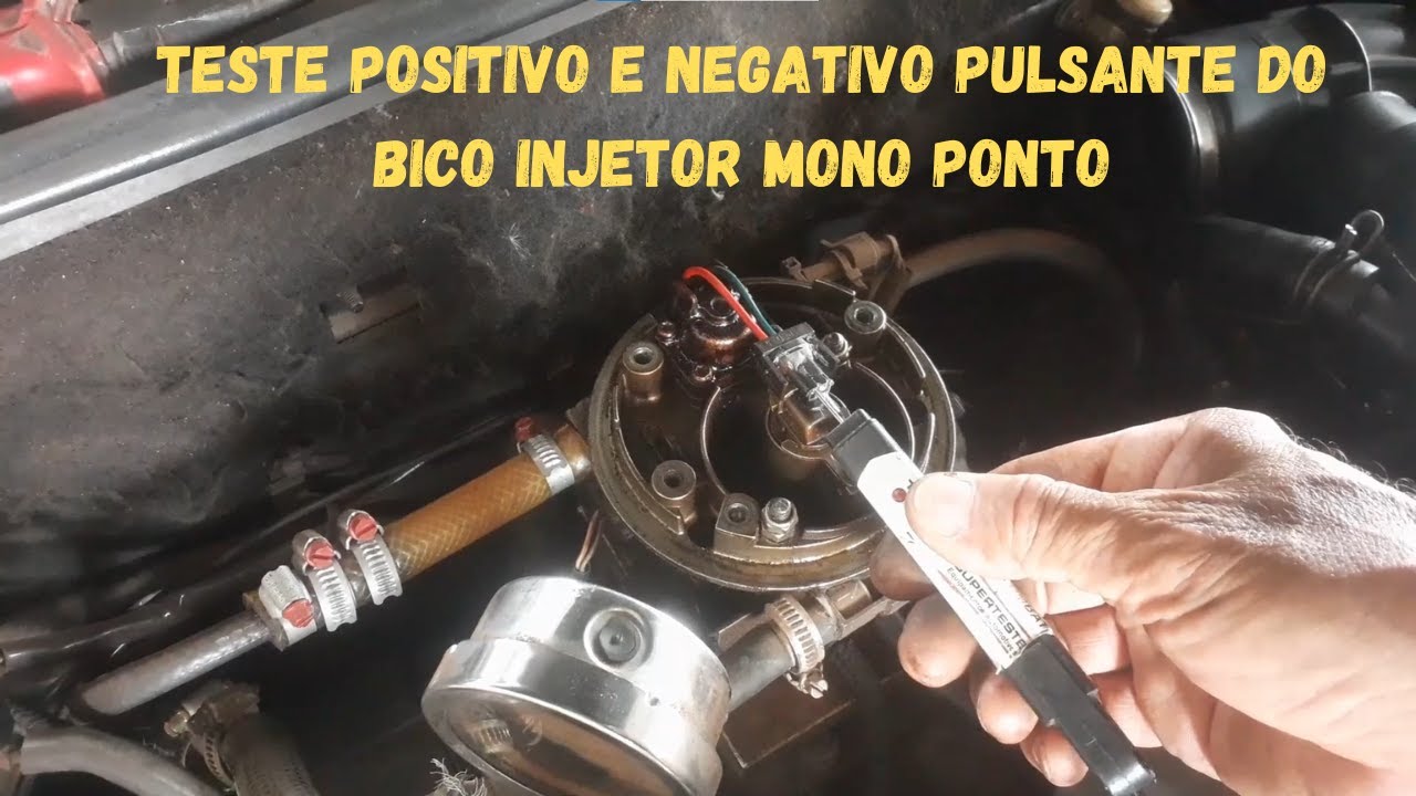 Teste positivo e negativo pulsante do bico injetor