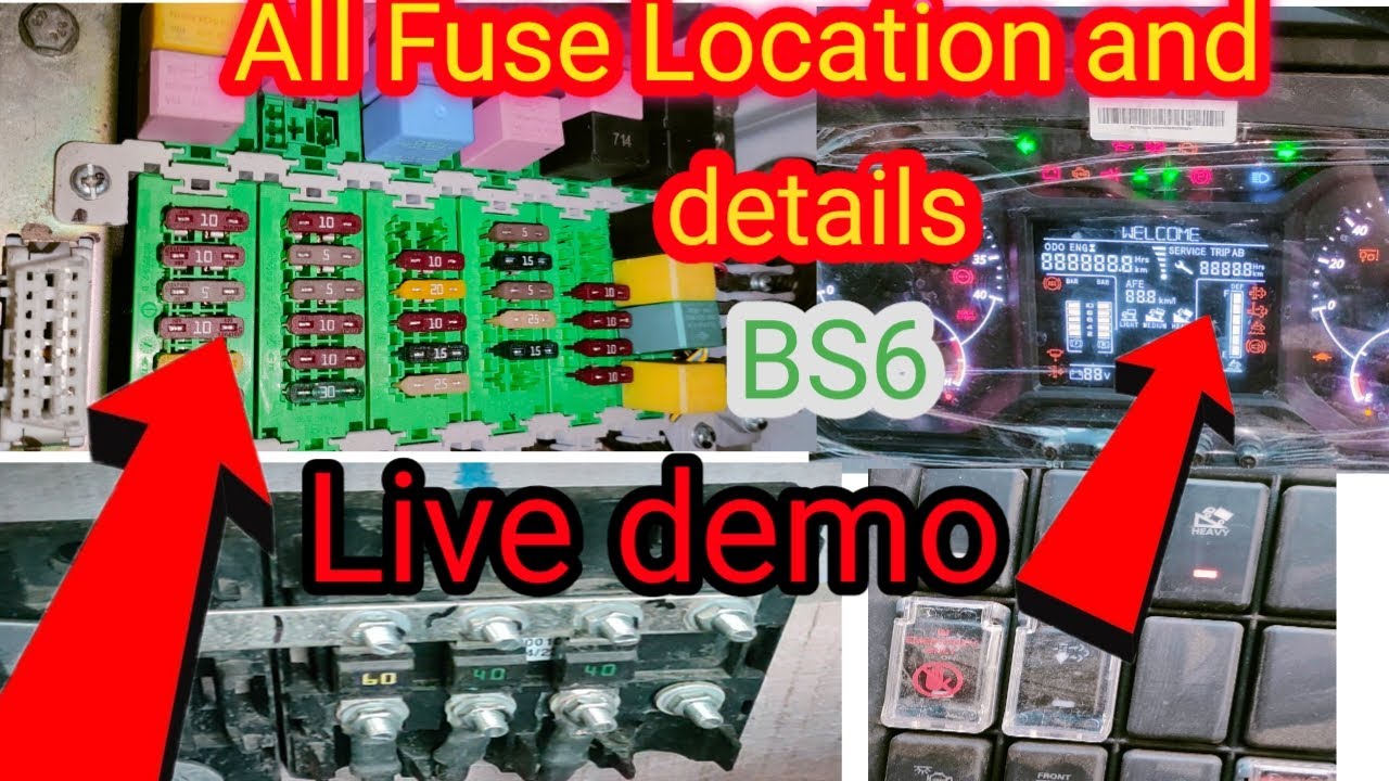 Tata truck Bs6 All Fuse Location and problem solve // सभी फ्यूजो के जानकारी सभी‌  ! Live problem 🥰