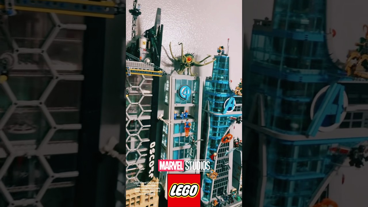 Lego Marvel City  with the Avengers Tower, Sanctum Santorum, Daily Bugle, Oscorp and Baxter Building