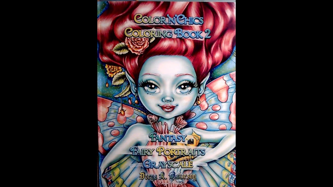 Présentation de Color'n'Chics Coloring Book 2 Fantasy Fairy Portraits Grayscale