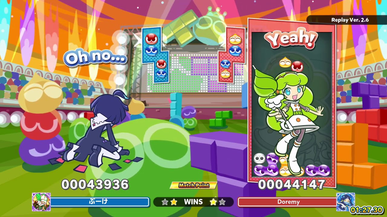 [Puyo Puyo Tetris 2] Puyo Puyo League: Doremy vs. ぶーけ (11-12-2020, Switch, EN voices)