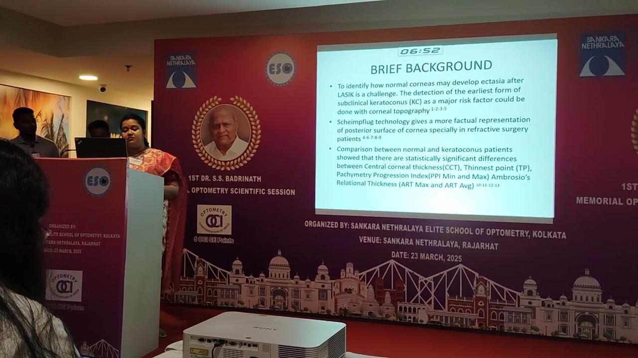 Доклад на 1-м Мемориале доктора С.С.Б. в Санкара Нетралайя, Калькутта