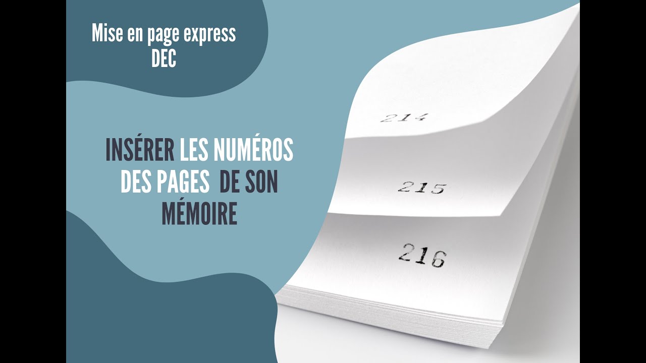 Insérer les numéros des pages de son mémoire