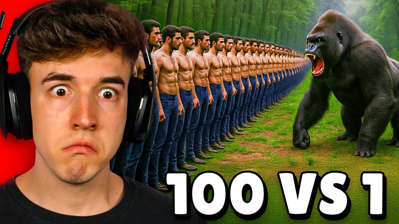 100 HOMBRES VS 1 GORILA ¿QUIEN GANA?
