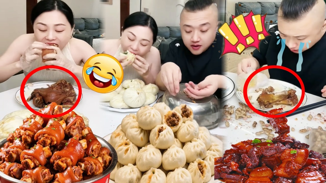 贪心老公把肉都放自己碗里，被我发现全部吃掉，他只能哭着舔骨头！【宝哥宝嫂爱美食】