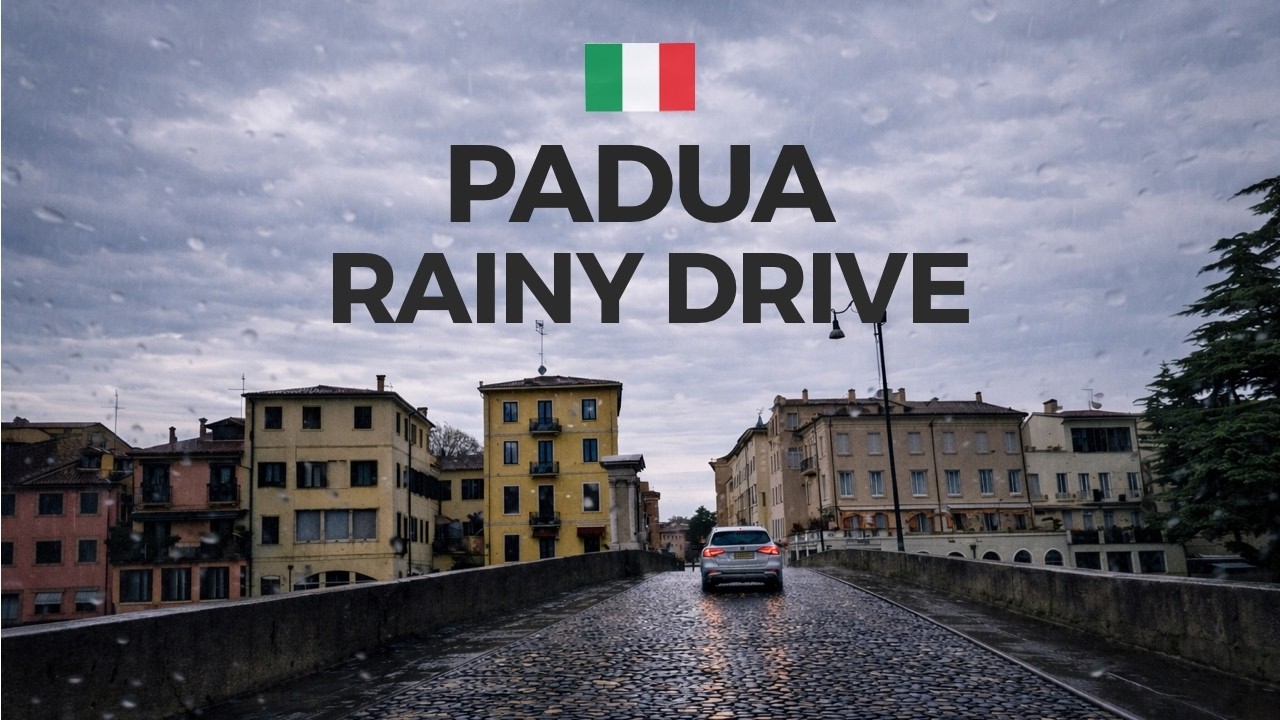 Italy 🇮🇹 Padua | Rainy Drive Through the Old Town 4K
