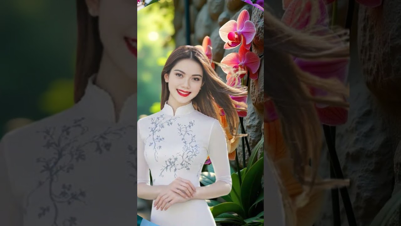 Thu Hà và hoa lan