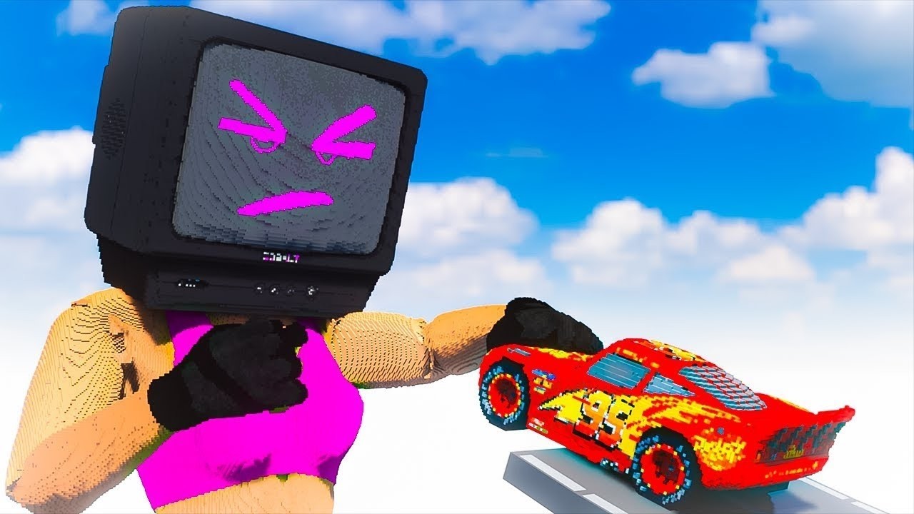 CARS VS TV WOMAN TEARDOWN