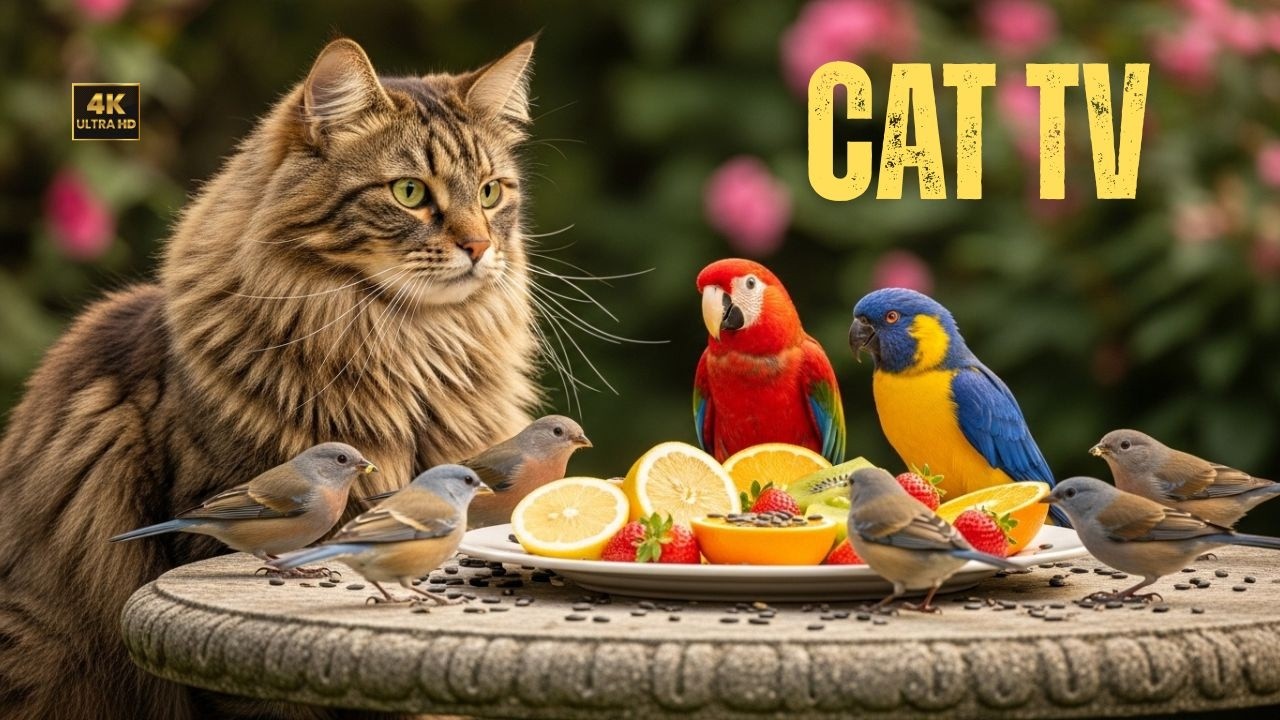 Cat TV 🐾 Colorful Birds for Cats to Watch | Ultimate Cat TV 4K