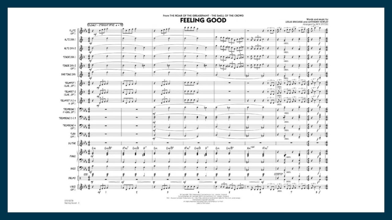 Feeling Good by Leslie Bricusse & Anthony Newley | Arr. Rick Stitzel