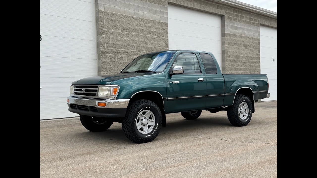 1997 Toyota T100 5 Speed 4x4  in Sierra Green Metallic.  BaT Exterior Walk around Video