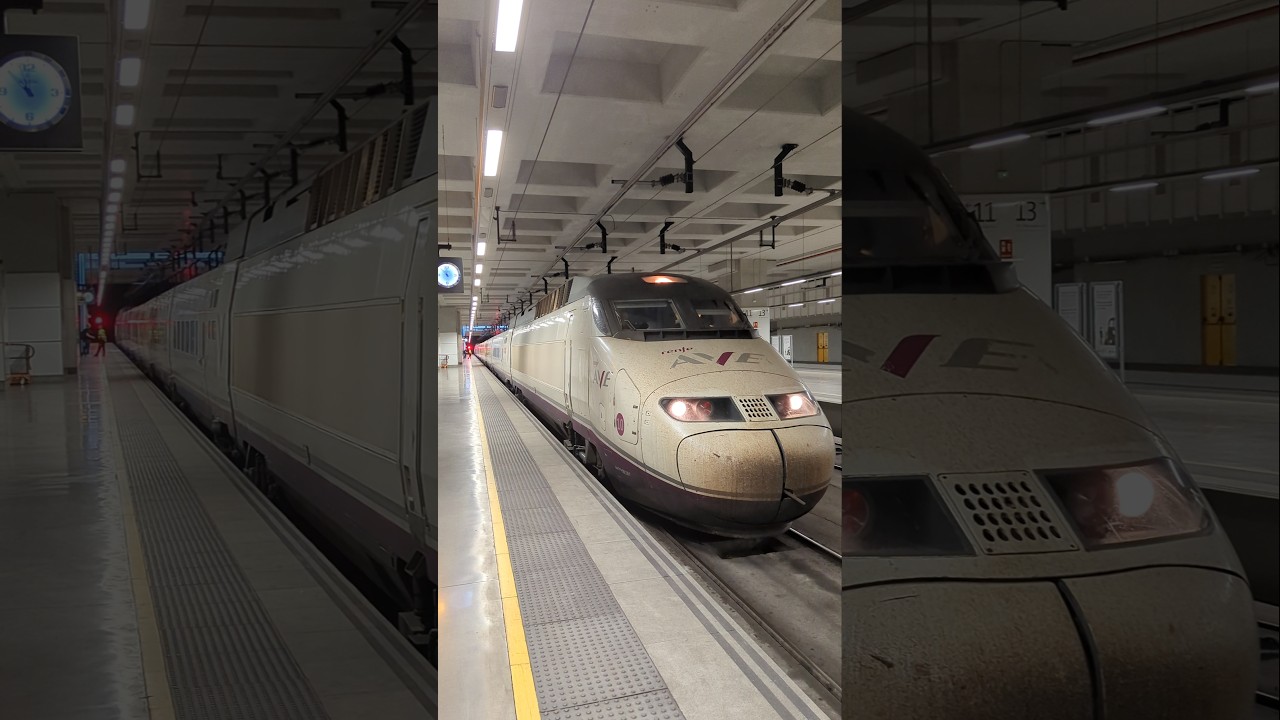 Renfe AVE S100 train departs Girona 🇪🇸 03/06/25