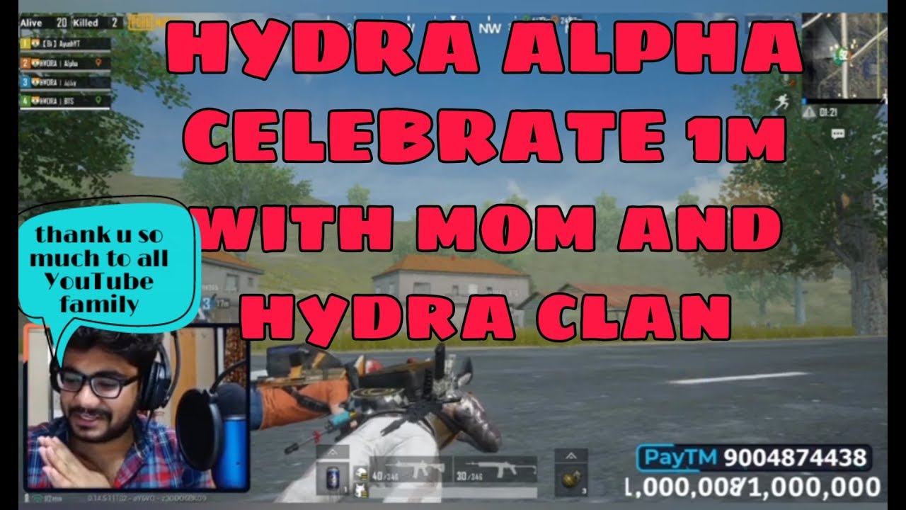 #hydraalpha CLASHER CELEBRATE 1M #YOUTUBE FAMILY With MOM AND HYDRA CLAN