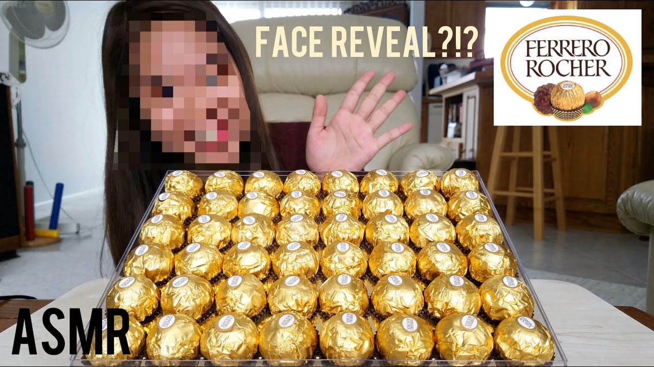 ASMR FERRERO ROCHER CHOCOLATE & FACE REVEAL!! | Eating Sounds | No Talking