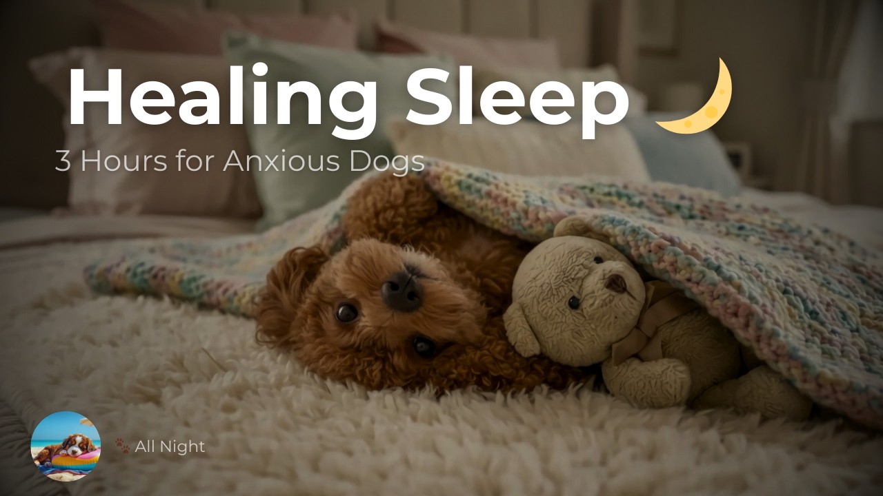 3 Hour Healing Sleep Music for Anxious Dogs 🐾 Calm Your Poodle All Night | Soothing Rain & Piano
