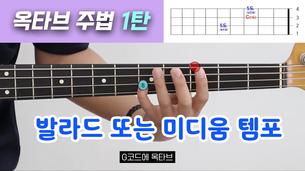 옥타브 주법 (1탄) - 발라드 또는 미디움 템포 | 교회 반주법 - 아재맨의 베이스 기타