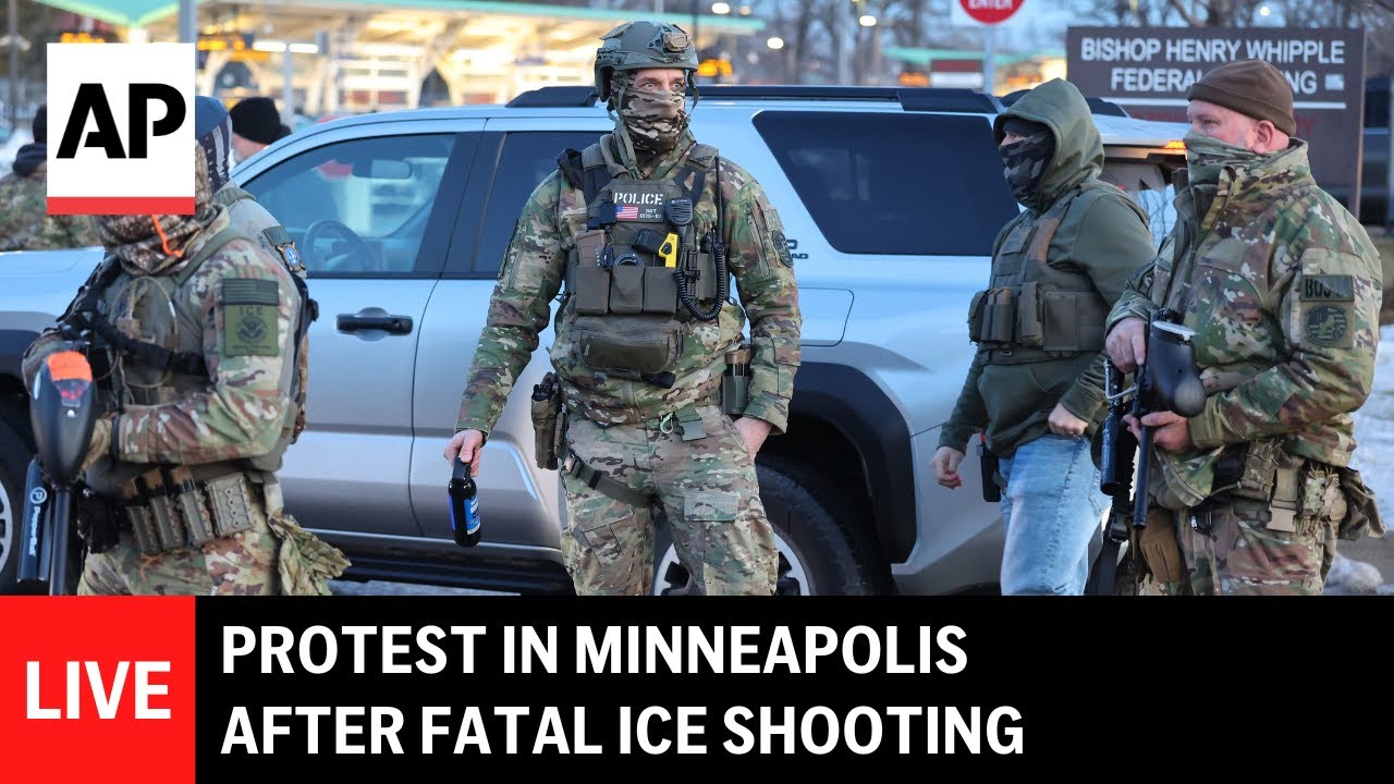 LIVE: Protest in Minneapolis after fatal ICE shooting
