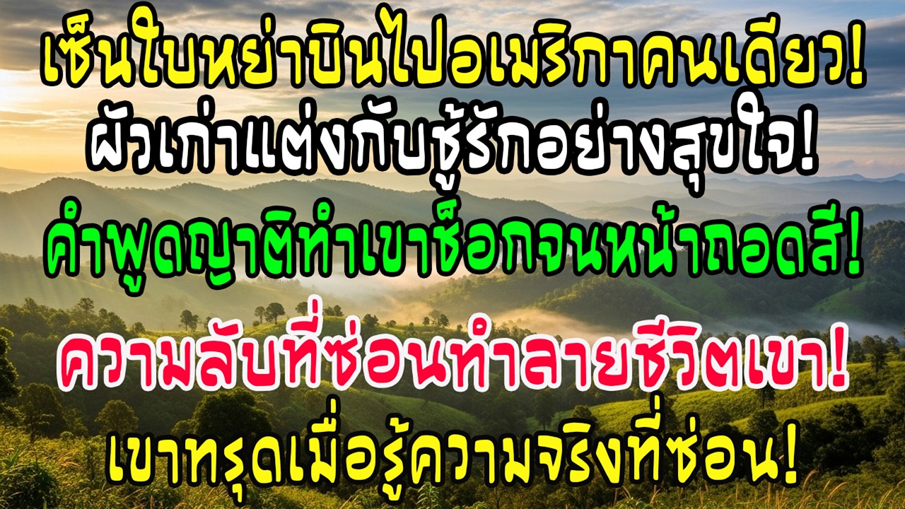 วันเซ็นใบหย่า ฉันลากกระเป๋าใบเดียวบินไปอเมริกา เขาแต่งงานกับชู้ แต่คำพูดญาติทำหน้าเขาเปลี่ยนทันที