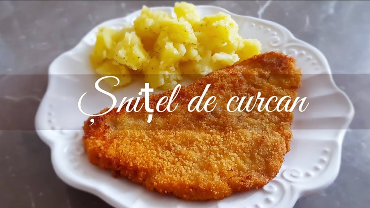 Cum sa faci snitele din piept de curcan in crusta crocanta de pesmet.