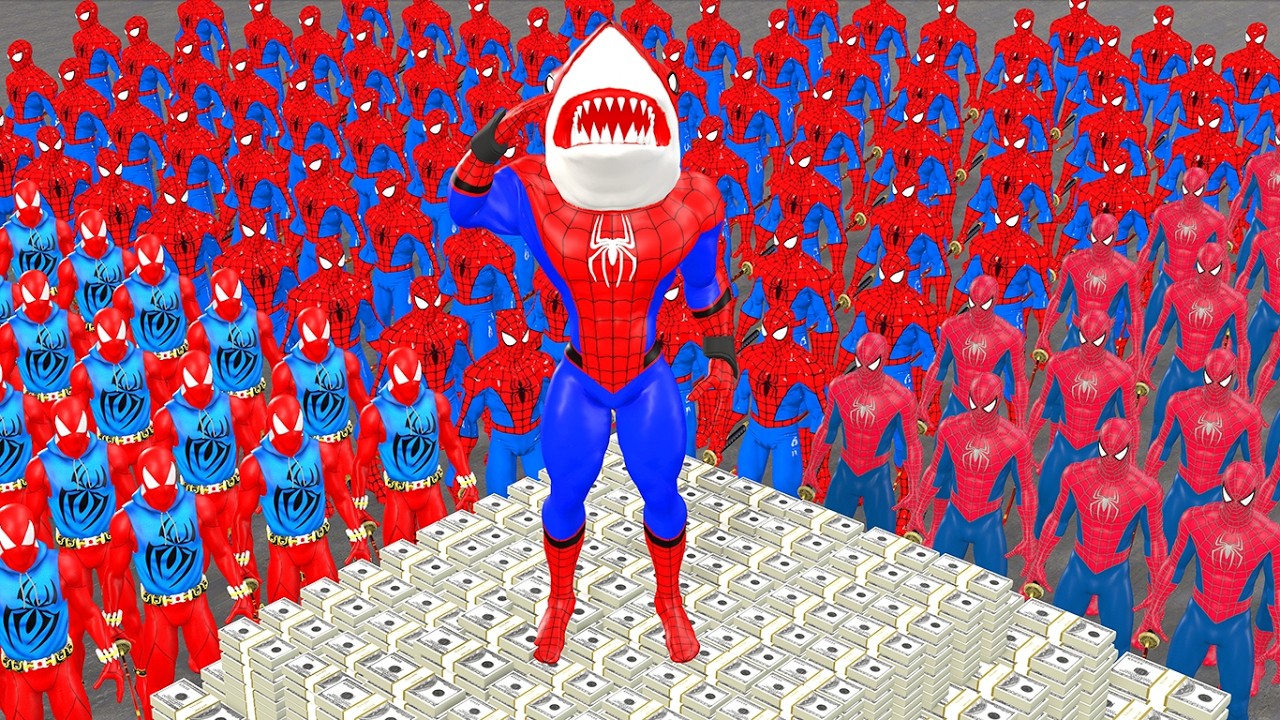 Siêu nhân nhện🔴Game playing Spider Man attack Joker rescue Spider woman from Shark spider