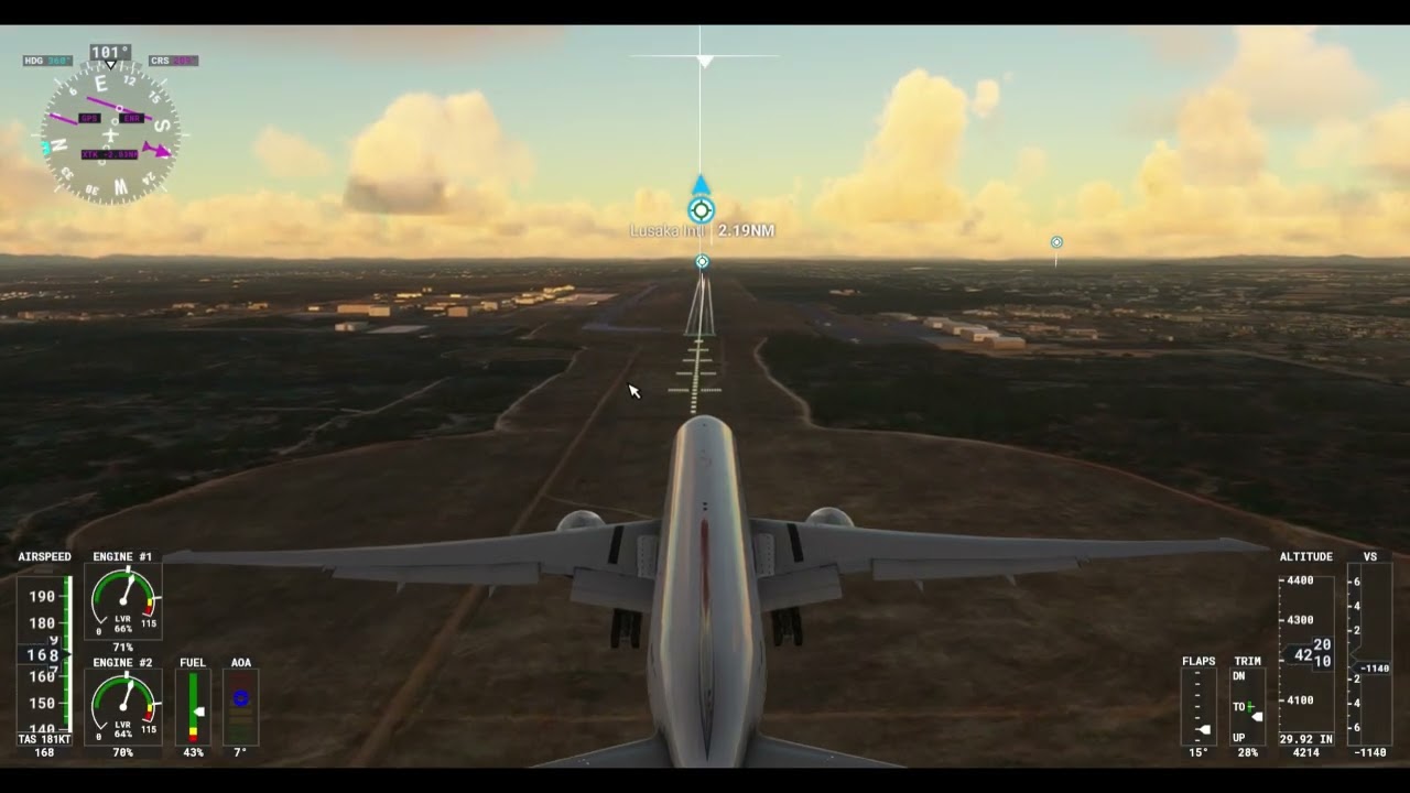 Landing at Kenneth Kaunda International Airport, Lusaka, Zambia.