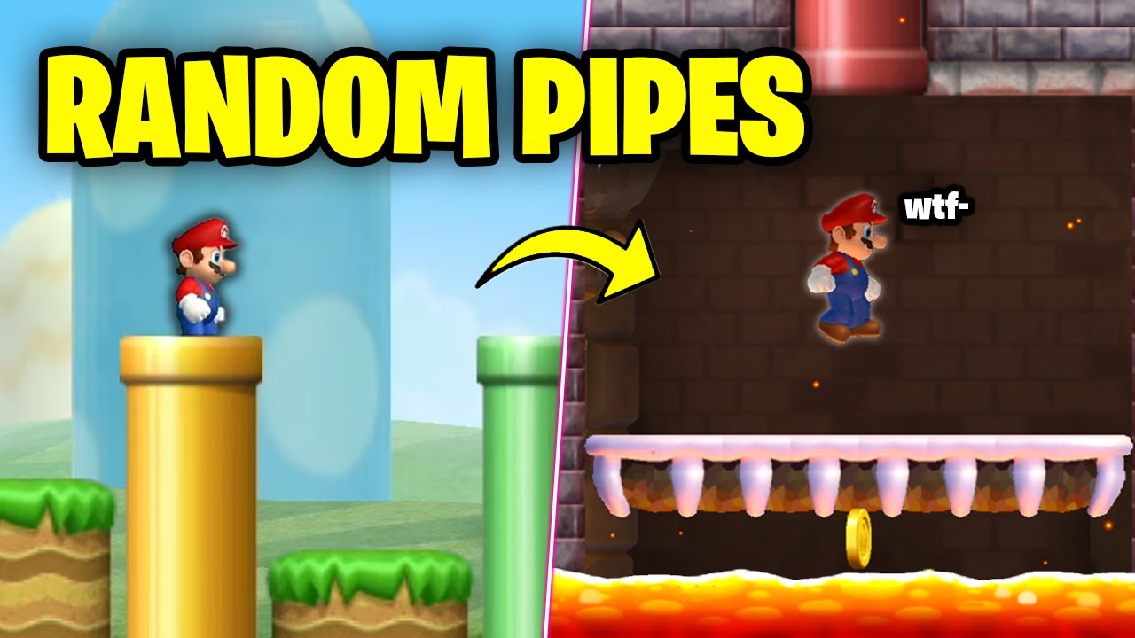 Mario Bros Wii, but Pipes Take You to Random Locations