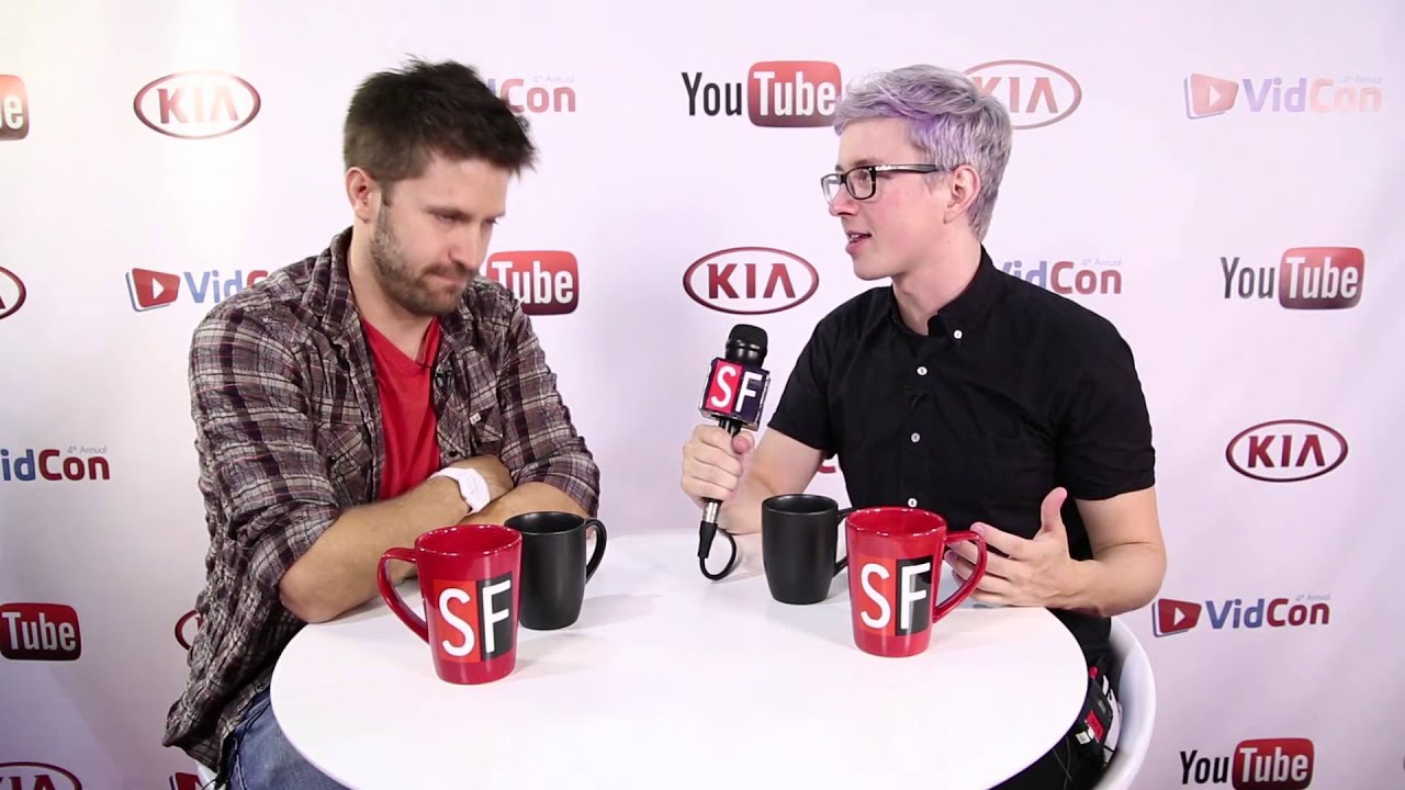 Tyler Oakley Backstage at VidCon 2013 with Sourcefed!