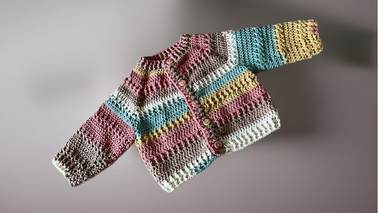 Beginner Friendly Crochet Baby Cardigan With No Sewing! Seamless!