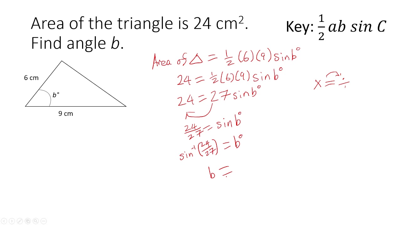 Trigo Part 5: How to find Area of Triangle using half ab sin C