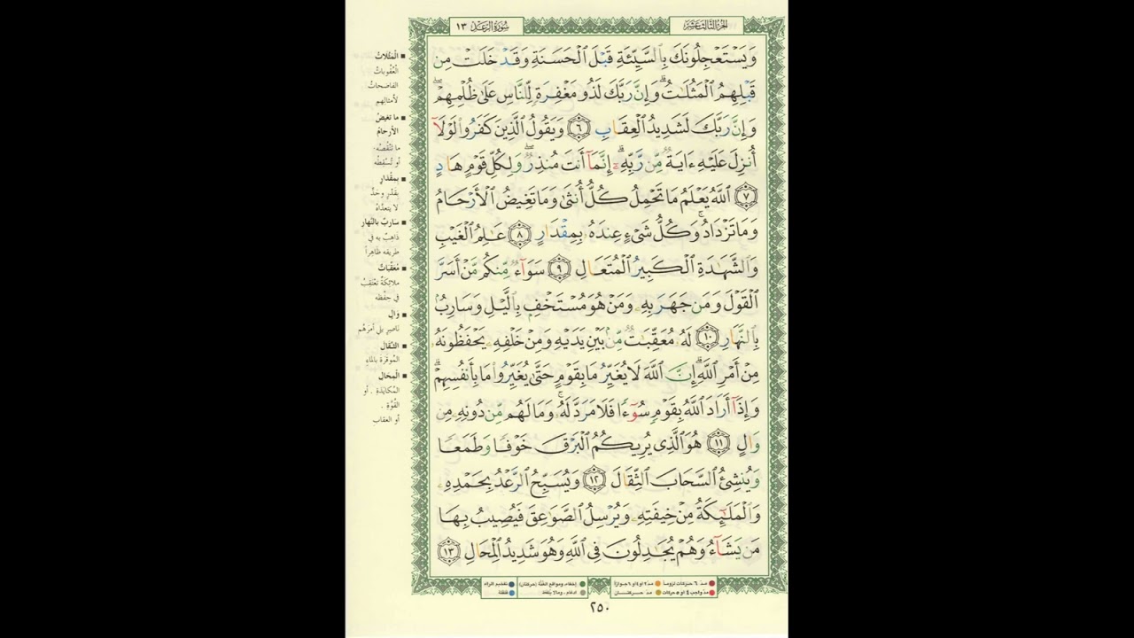 الورد اليومى سورة الرعد من الاية 06 الى الاية 13 بصوت القارئ الشيخ ماهر المعيقلى #ماهر_المعيقلي