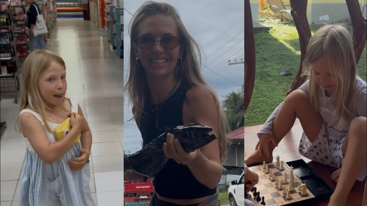 Choosing outfits for girls before a trip to Thailand