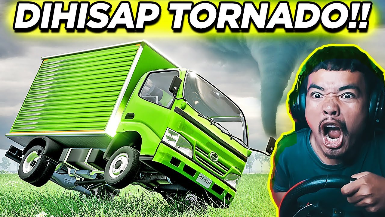 🚚🌪Truk Hino Dihisap Tornado! Hancur Total di BeamNG Drive