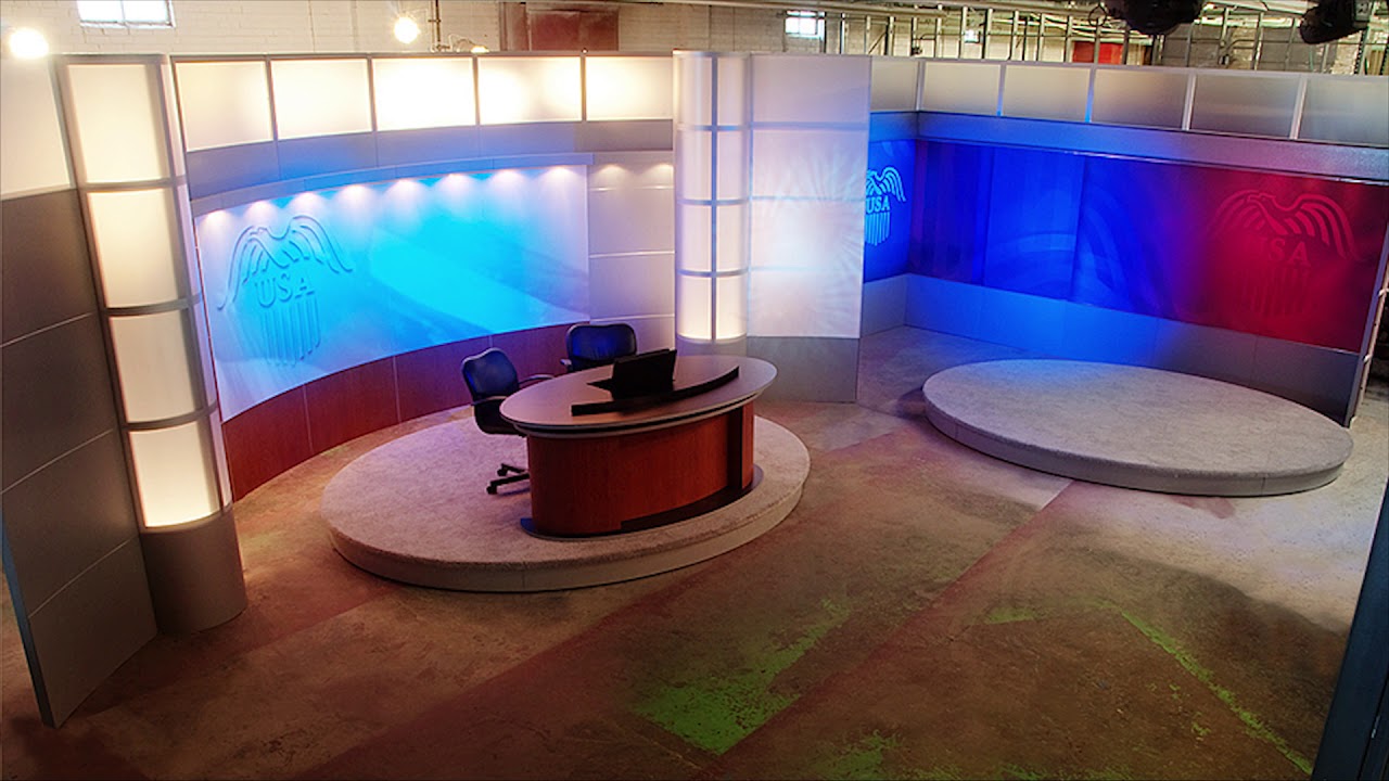 Broadcast News Studio TV Set Design   tvsetdesigns com