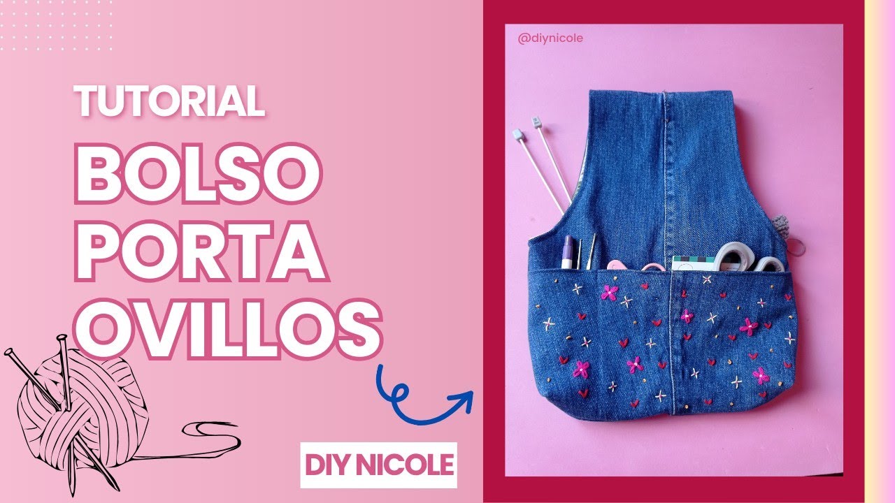 BOLSO PORTA OVILLOS 🧶(PASO A PASO TUTORIAL)