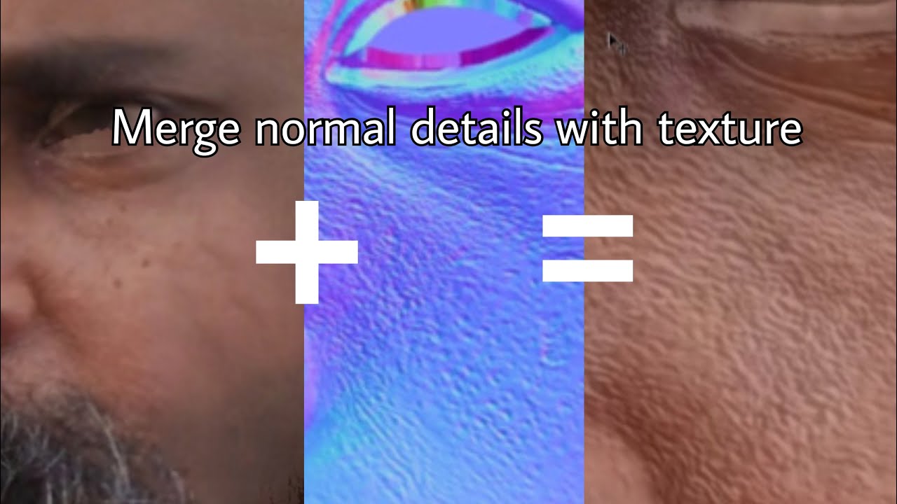 How to merge normal map details with base texture without baking. Using photoshop | irfanlesnar