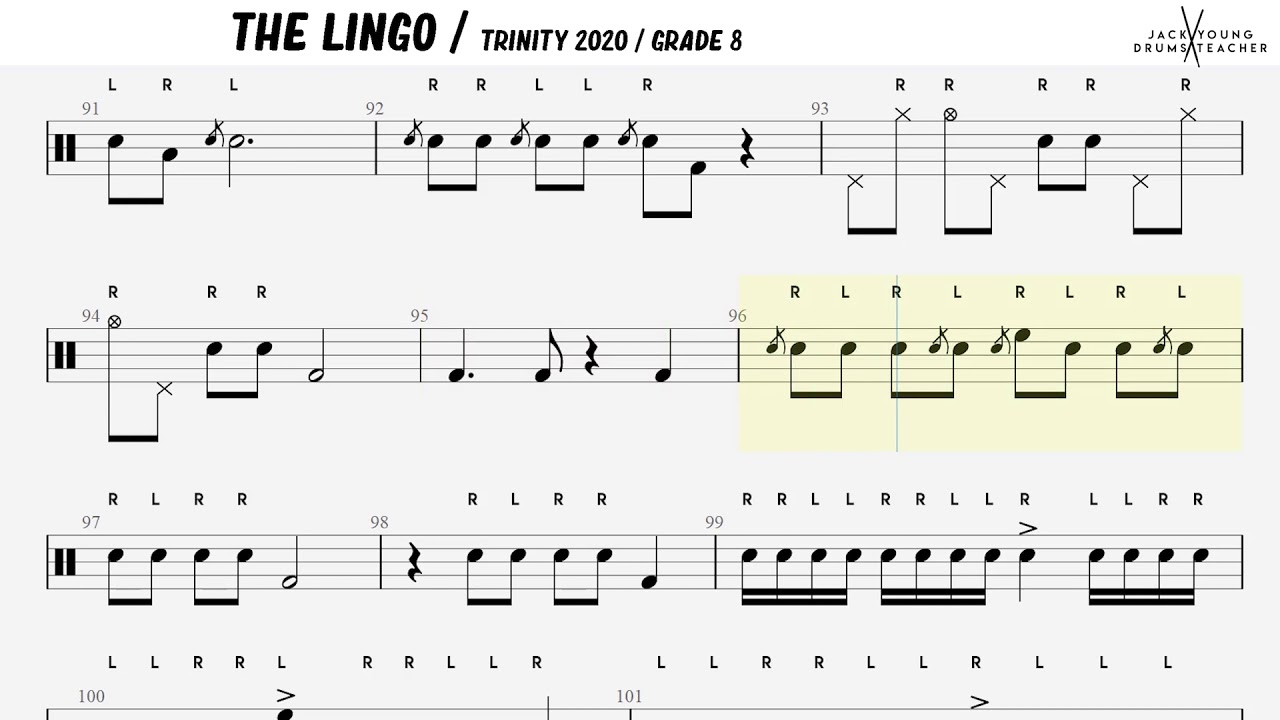 The Lingo - Trinity Drums 2020 - Grade 8