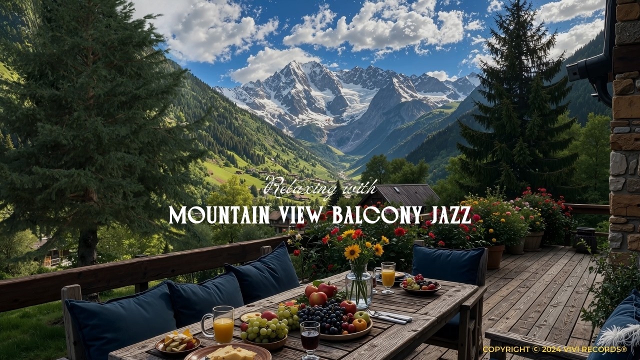 Tranquil Mountain View Balcony Jazz - Gentle Jazz Music in Quiet Forest Ambience for Unwind