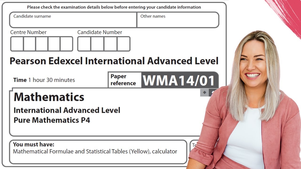 Pure 4 Jan 2022 UNUSED Exam IAL WMA14/01