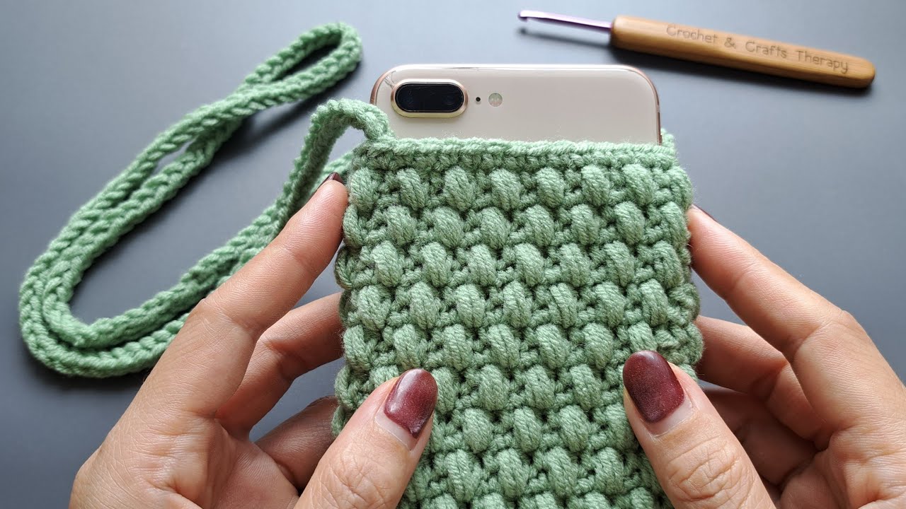 Easy Crochet Neck Phone Bag Tutorial ❤️ 3HDC Stitch Pattern