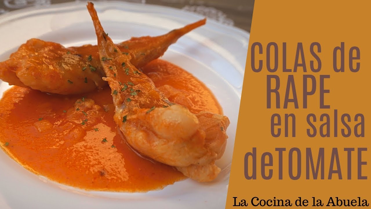 Colas de rape en salsa de tomate. Receta casera