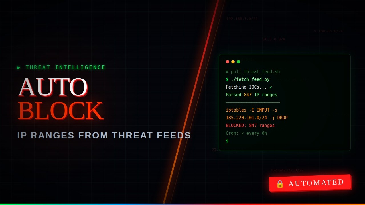 Automated Firewall IP Blocking from a Live Threat Feed (Full Script Walkthrough)