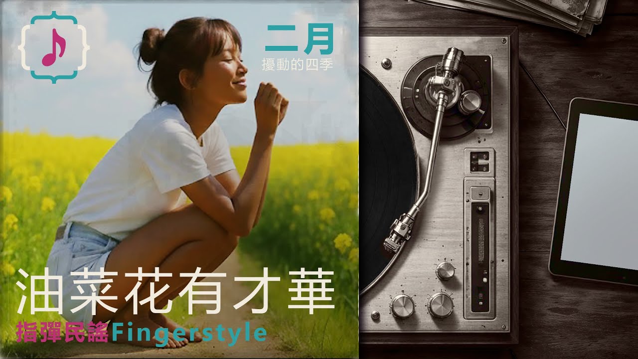 油菜花有才華｜完整版｜擾動的四季：二月篇｜♪ 指彈民謠  fingerstyle folk 【女聲版｜中文(台灣) 字幕(CC)】
