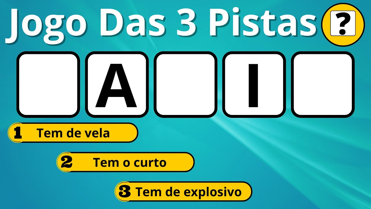 Você Tem 3 Pistas Para Tentar Descobrir Qual é a Palavra #jogodas3pistas #jogodastrêspistas #quiz
