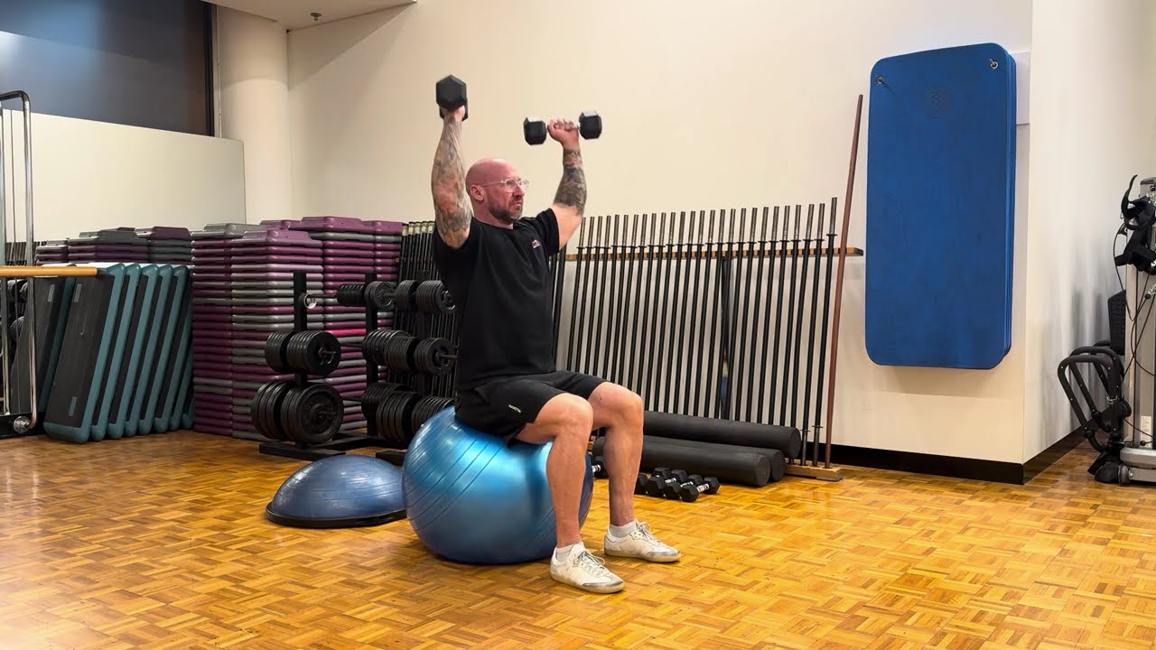 Swiss Ball Arnold Press