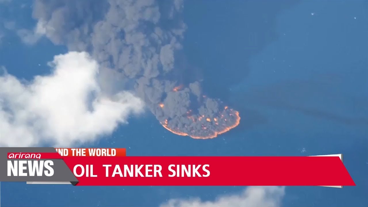 Burning Iranian oil tanker sinks in the East China Sea