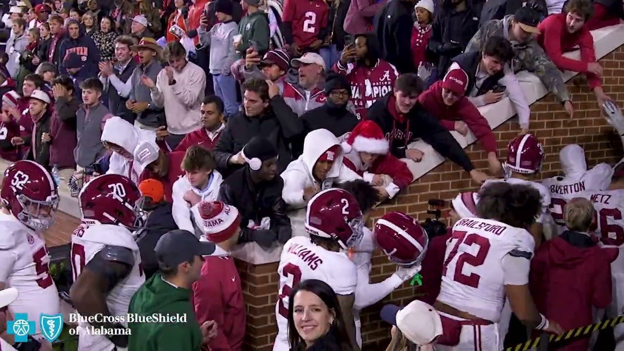 Alabama players, Kalen DeBoer and fans celebrate 27-20 Iron Bowl win at Jordan-Hare Stadium