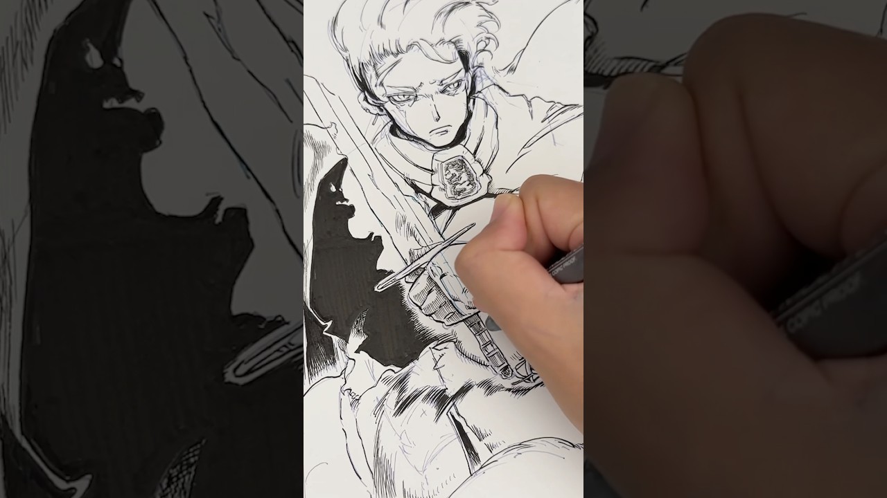 ✒️☄️🖊️ Encrage / planche de MANGA #manga #dessin #mangaka