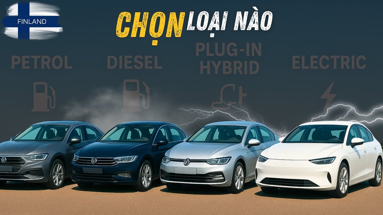 ĐỪNG MUA XE SAI! XĂNG vs DẦU vs HYBRID vs ĐIỆN: Rủi ro & Ưu điểm tại Phần Lan.