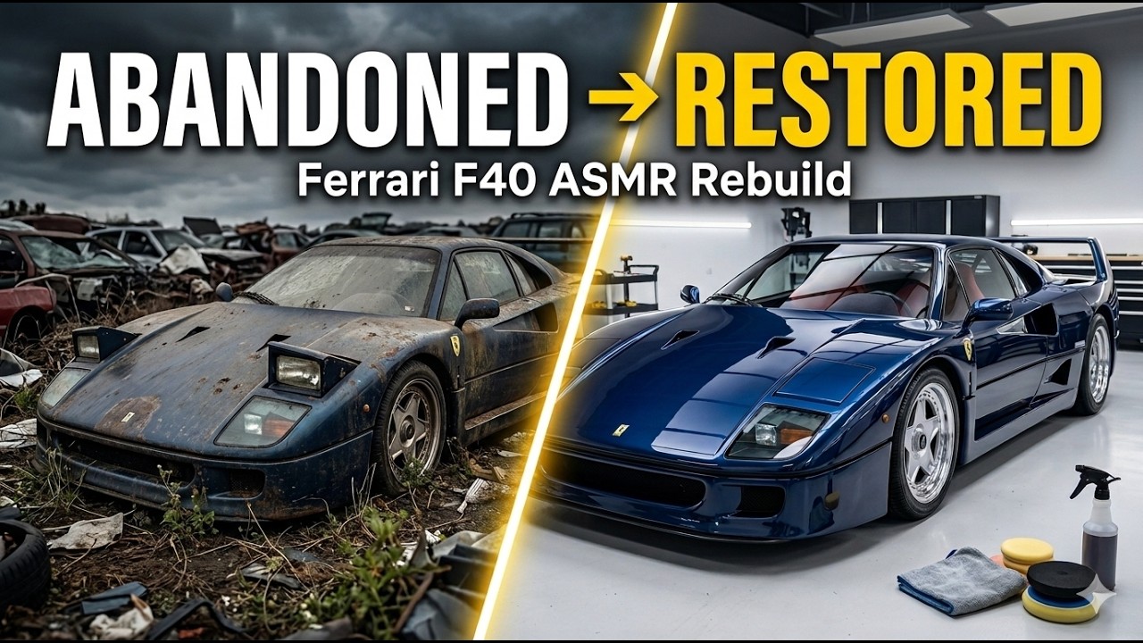 ASMR Car Restoration Full Rebuild of Midnight Blue Ferrari F40