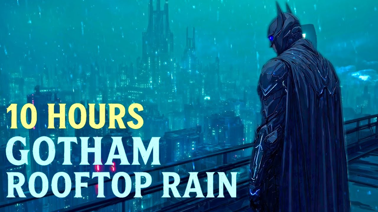 Batman’s Midnight Watch | 10 Hours of Rainfall & Gotham City Ambience | Deep Sleep & Relaxation